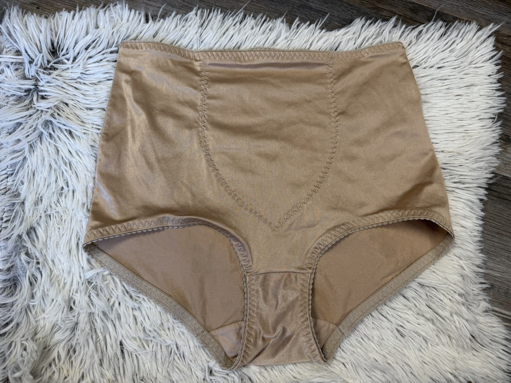 VTG Cupid Panty Shapewear Briefs 2XL Beige Panties Tummy Control Shaping Shiny